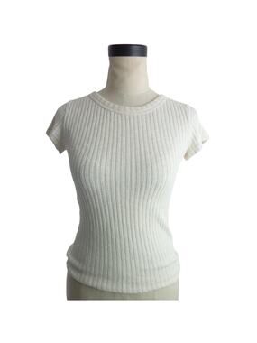 Everlane Cozy Rib Tee XXS Off White Ivory Ribbed Short Sleeve Shirt Top